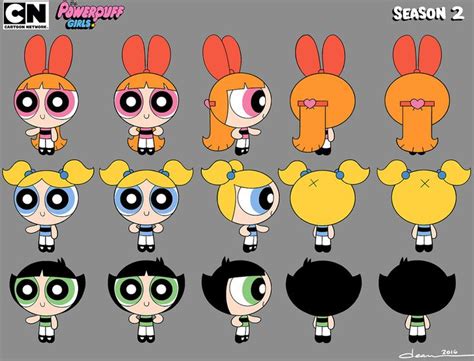 Comparing the Powerpuff Girls Character sheets between the Original ...