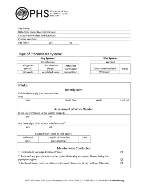 the Maintenance Checklist