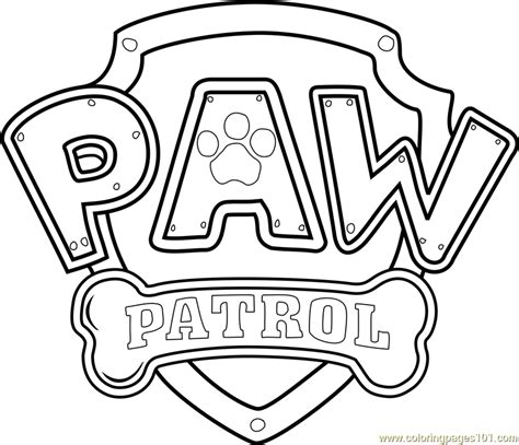 PAW Patrol Badge Template PDF | Paw Patrol Logo Coloring Page - Free PAW Patrol Colori… | Paw ...