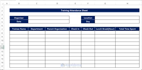 How to Create Training Attendance Sheet in Excel: 3 Methods - ExcelDemy