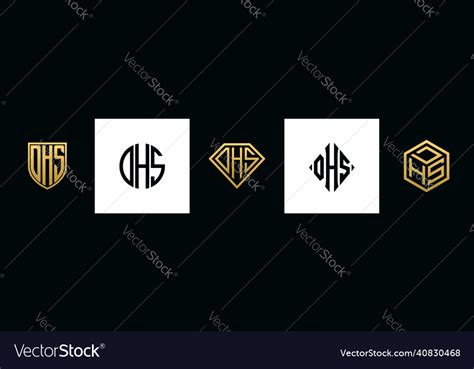 Initial letters dhs logo designs bundle Royalty Free Vector