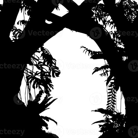 Tree in the Forest or Jungle Silhouette for Art Illustration ...