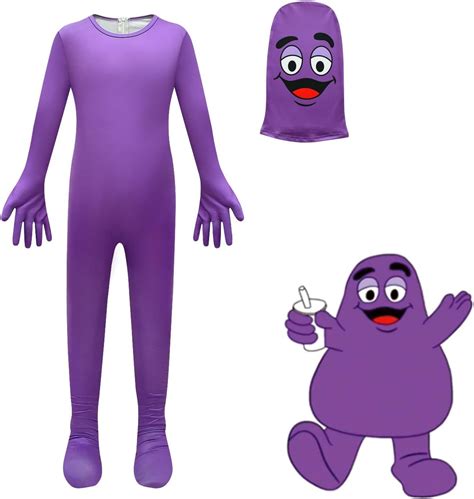 Amazon.com: Grimace Shake Costume for Kids Boys Girls Halloween Grimace Shake Monster Cosplay ...