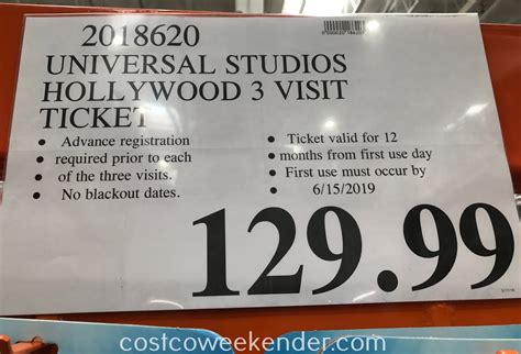 Universal Studios Hollywood 3 Visit Ticket | Costco Weekender