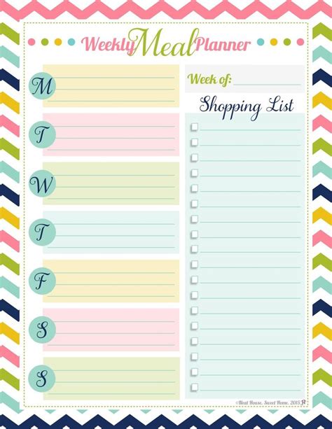 6 best free printable meal planner calorie charts printableecom - free ...