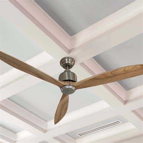 Ventilador de Teto com Controle Remoto Marajó 3 Pás 165 cm Prata Brilhante e Madeira Bivolt ...