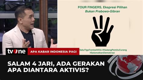 Gerakan Salam 4 Jari, TPN: Orang-orang yang Peduli Dengan Demokrasi | AKIP tvOne - YouTube