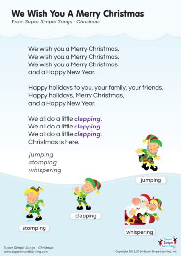 We Wish You A Merry Christmas Lyrics Poster - Super Simple