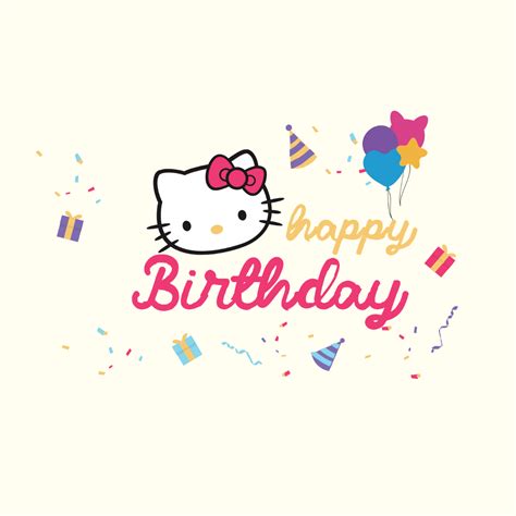 Free Hello Kitty Happy Birthday Vector Template - Edit Online & Download | Template.net