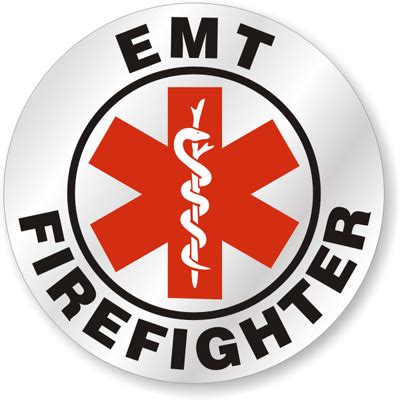 Hard Hat Stickers - EMT Firefighter Signs, SKU: HH-0014