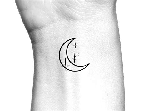 Little Moon Stars Temporary Tattoo - Etsy