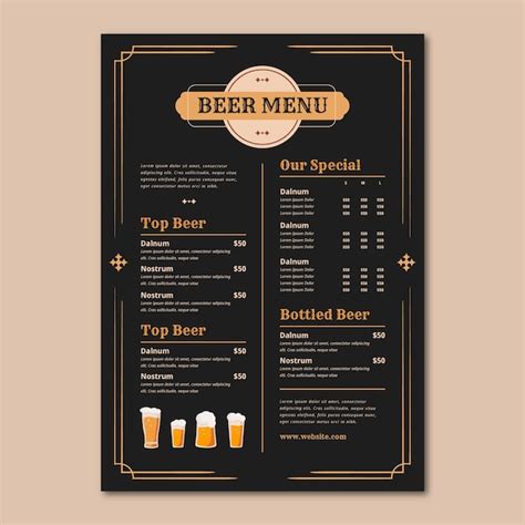 Free Vector | Hand drawn beer menu design