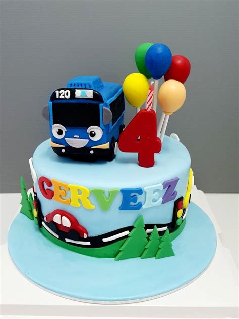 Tayo Bus Cake, Food & Drinks, Homemade Bakes on Carousell