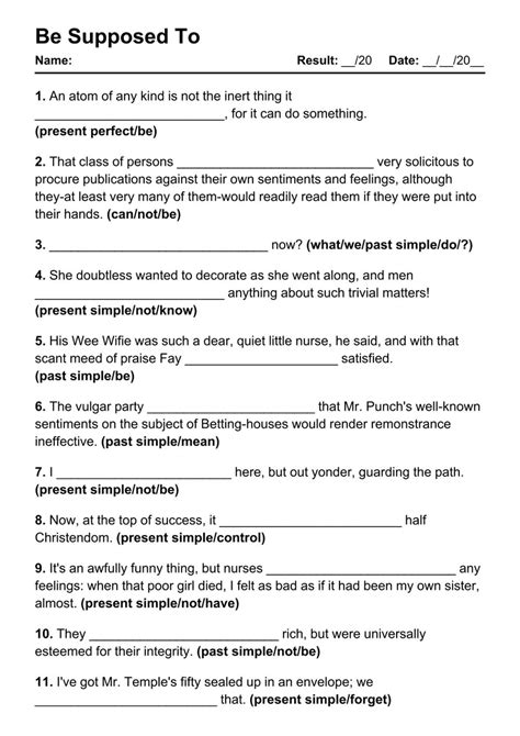 21 Be Supposed To PDF Worksheets with Answers - Grammarism