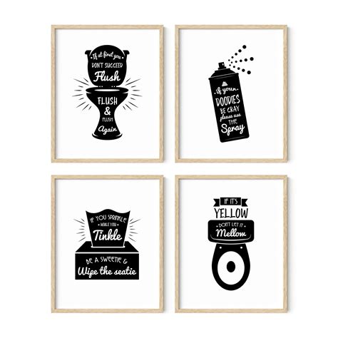 Buy Funny Bathroom Signs Quotes Decor - By Haus and Hues | Set of 4 ...