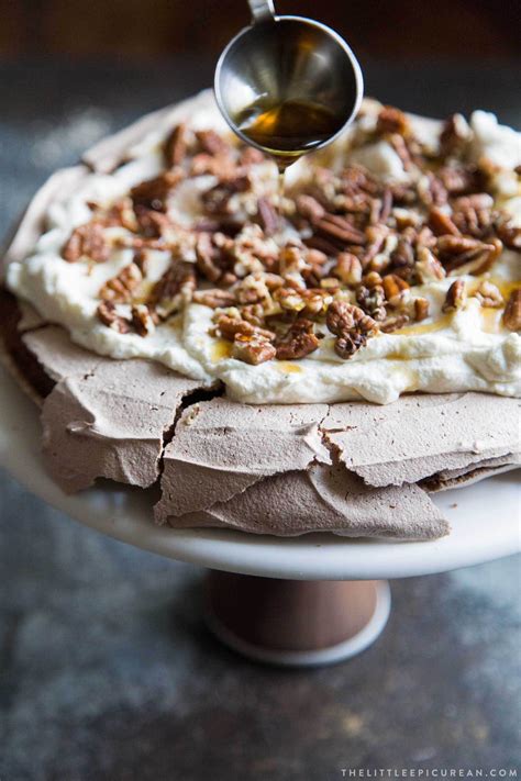 Chocolate Pavlova with Maple Cream and Pecans | Recipe | Pavlova recipe, Chocolate pavlova, Pavlova