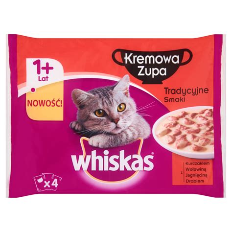 Whiskas Creamy Soup Traditional flavors Complete food 1+ years 340 g (4 sachets) - online shop ...