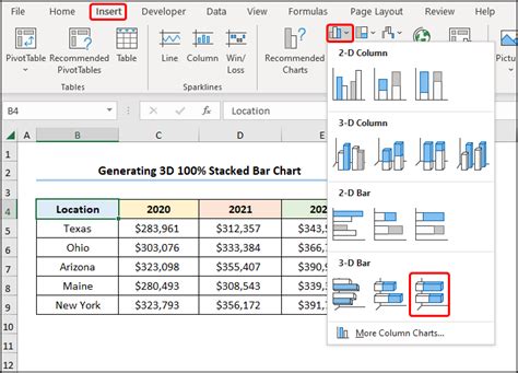 How to Create a 3D Bar Chart in Excel - 3 Examples