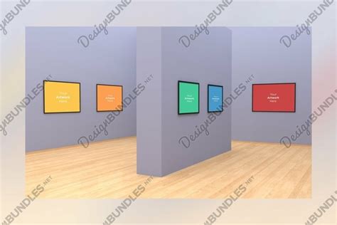 Art Gallery Frames Mockup with different wall (1061567)