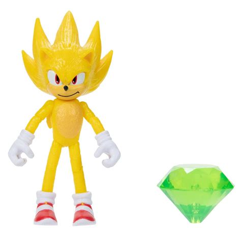 Buy Sonic The Hedgehog 2 Movie 41497 Articulated Action Figure 10 cm Super Sonic with Emerald ...