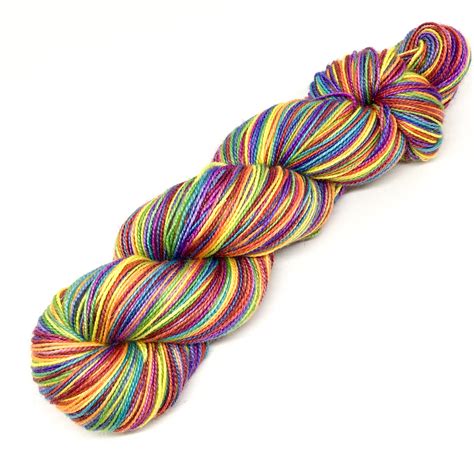 Rainbow merino yarn, bright 4 ply hand dyed yarn, rainbow sock yarn ...