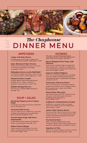 Steakhouse Menu Template Designs - Easy to Edit - MustHaveMenus