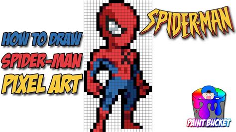 How to Draw Spider-Man - Marvel Comics Spiderman Pixel Art Drawing Tutorial - YouTube