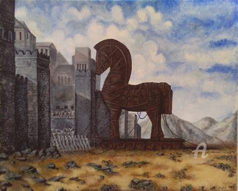 Trojan Horse, Painting by Asma Shala | Artmajeur