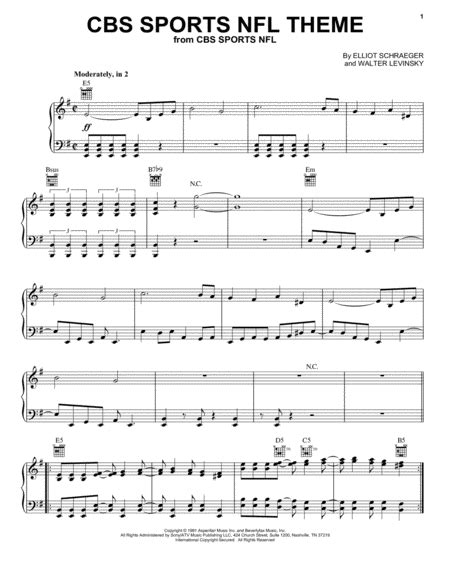 CBS Sports NFL Theme - Piano - Digital Sheet Music | Sheet Music Plus