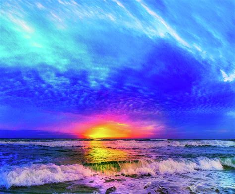 Beautiful Dark Blue Turquoise Ocean Sunset Photograph by Eszra Tanner ...