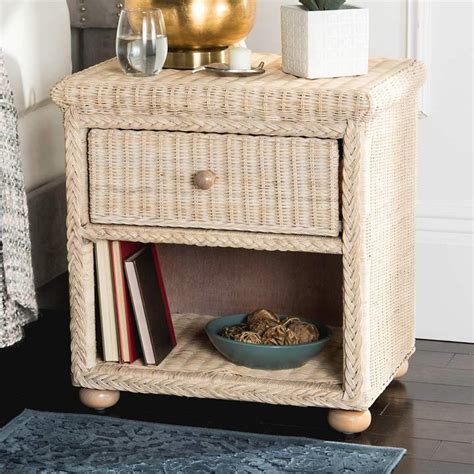 Safavieh 1-Drawer Wicker Nightstand | Nightstand, Wicker, Nightstand ...