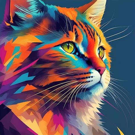 Premium AI Image | Cat pictures with wpap art AI generated