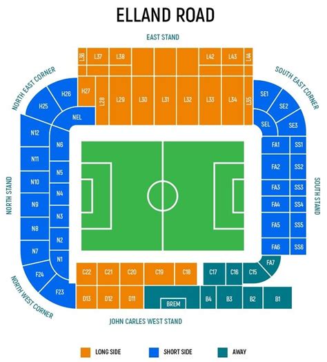 Elland Road Stadium Map and Seating Plan | How to plan, Leeds united, Seating plan