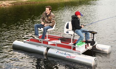 Patriot Mini Pontoon Boat | Two-Man Fishing Pontoon Boat – Pond King, Inc.