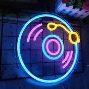 1pc Record Neon Light Board, 5v Adjustable Usb Music Symbol Light, Musician Performer Singer ...