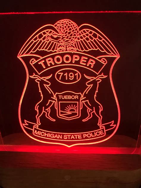 Michigan State Police Badge Acrylic lighted plaque Police | Etsy