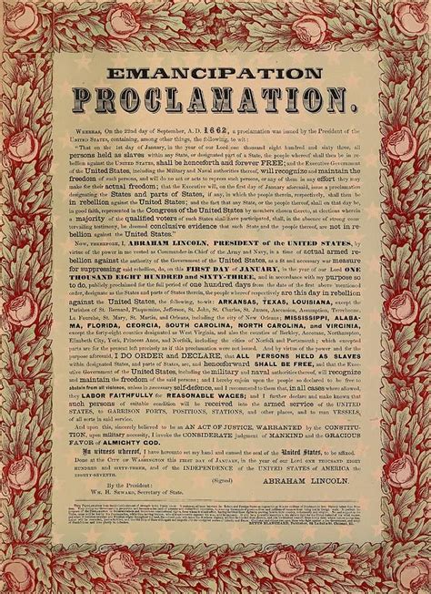 The Emancipation Proclamation Print by American School