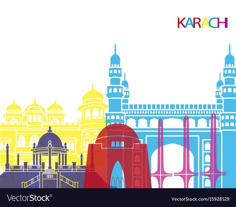 Karachi skyline pop Royalty Free Vector Image - VectorStock