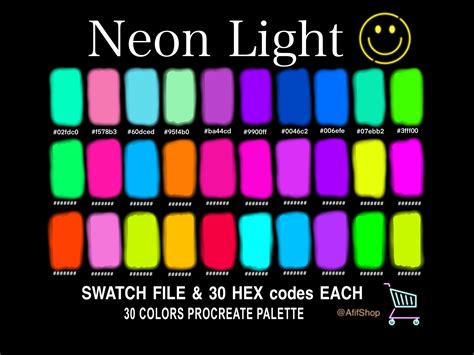 Neon Light Color Palette Illustration par AfifShop · Creative Fabrica