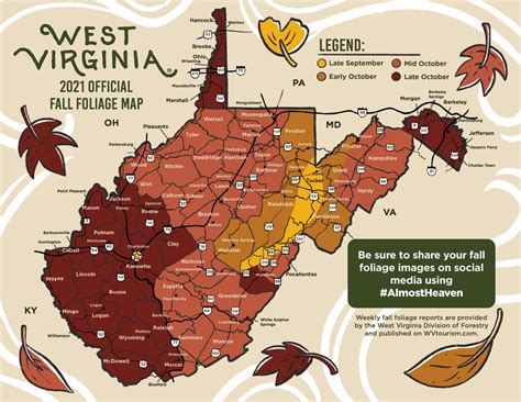 WV Tourism looks towards Fall foliage season with new map