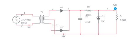 Copy of full wave rectifier circuit with smoothing capcitor and zener ...