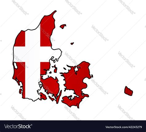 Denmark flag silhouette map Royalty Free Vector Image