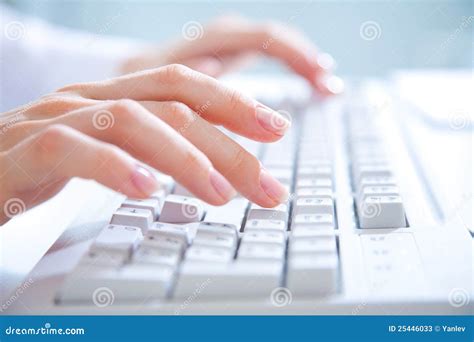 Hands On Computer Keyboard Stock Photos - Image: 25446033