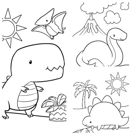 Cute Dinosaur Coloring Pages