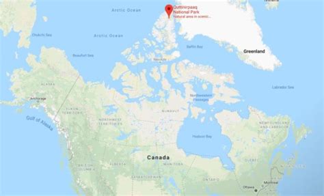 Where is Quttinirpaaq National Park on map of Canada