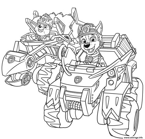 Coloriage Pat Patrouille Dino Rescue Voiture 4x4 Dessin Pat Patrouille ...