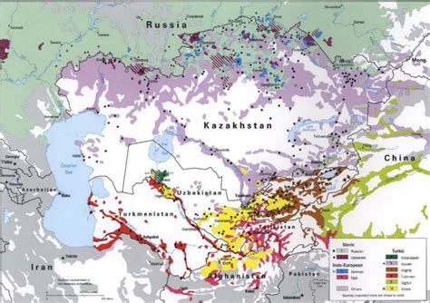 Central Asia and its major ethnolinguistic groups. (Source: University... | Download Scientific ...