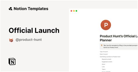 Official Launch | Notion Template