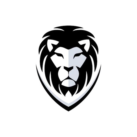 Premium Vector | Lion logo design black and white color