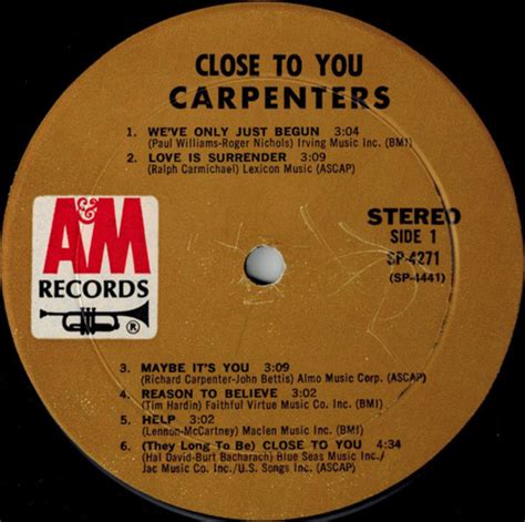 Carpenters - Close To You (1970, Vinyl) | Discogs